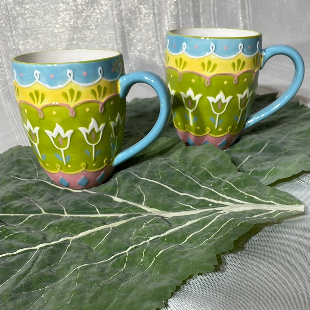 Colorful Floral Ceramic Mug made exclusively for Pier1